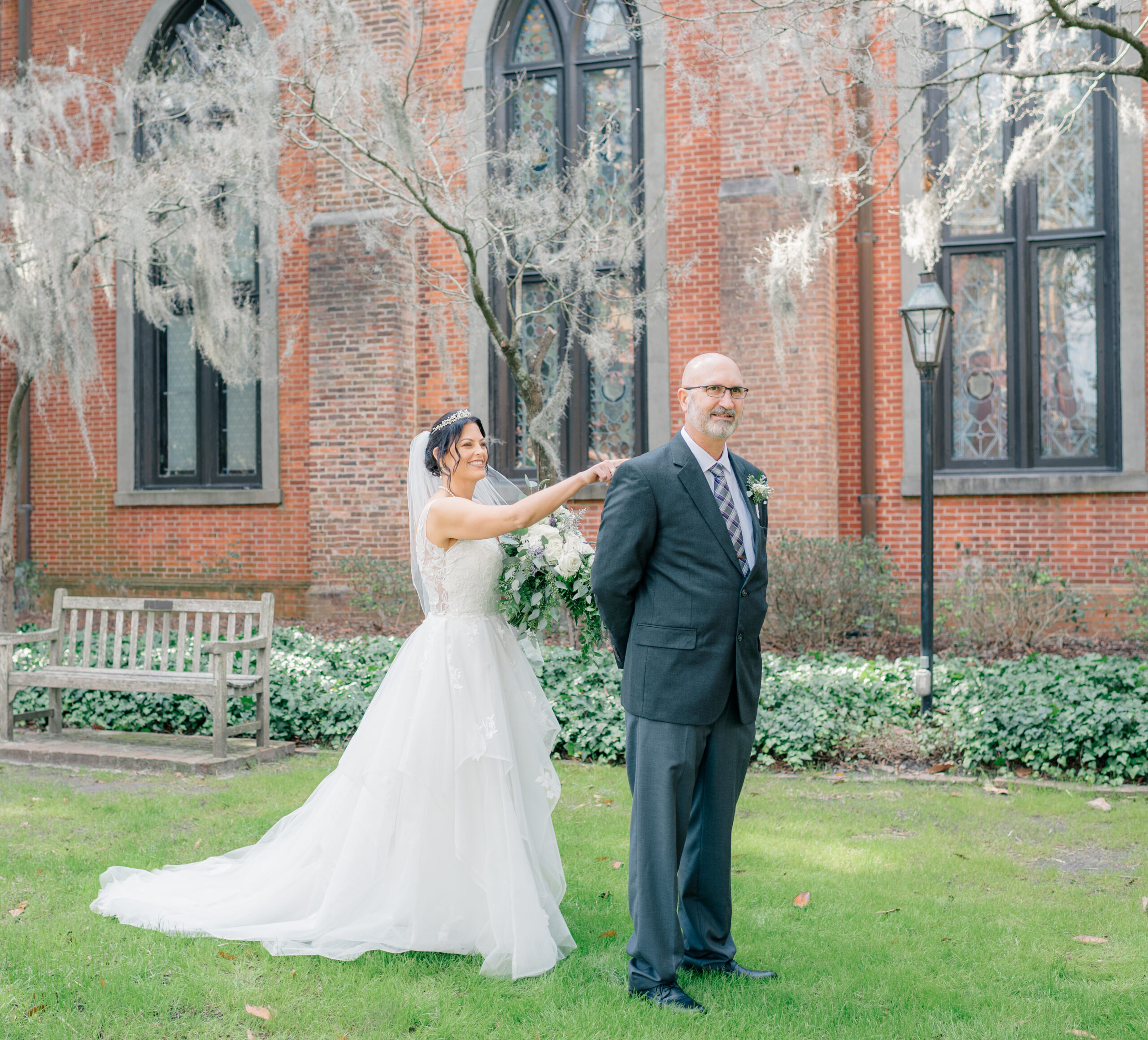 First look with dad | A NC wedding 
